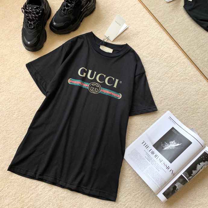 男士Gucci标识印花超大造型T恤440103Gucci 永恒经典腰带T恤