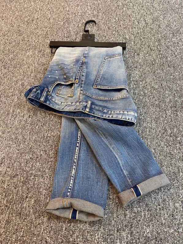 圣罗兰 爆款牛仔裤 回货 重工洗水 原版定制赤耳布