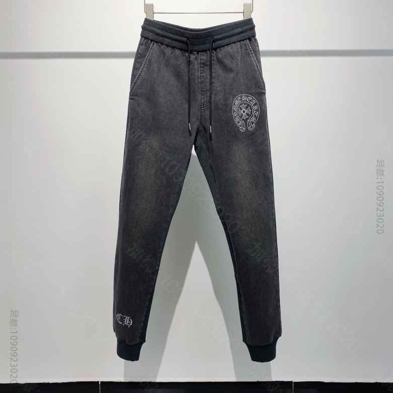 克罗心男装牛仔裤 CHROME HEARTS（克罗心）抽绳的弹性松紧腰边牛仔裤 原单克罗心牛仔裤 