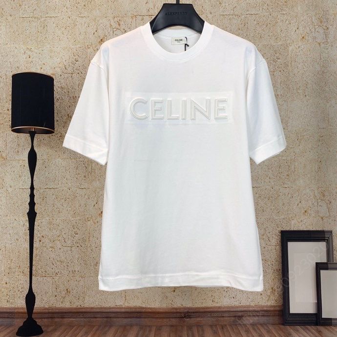 CELINE思林2023春夏新款 纯色T恤字母短袖