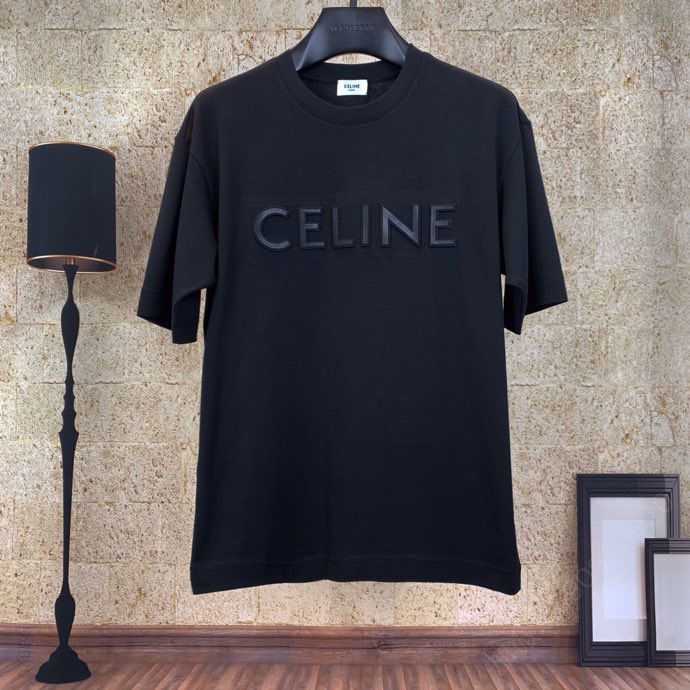 CELINE思林2023春夏新款 纯色T恤字母短袖