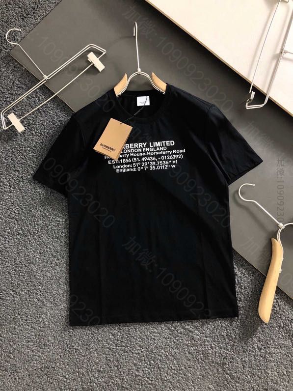 BURBER立体字母胶印款文字排列款短袖