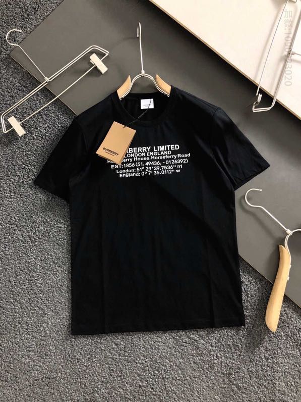 BURBER立体字母胶印款文字排列款短袖