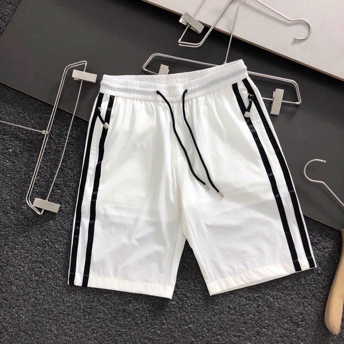 阿玛尼男装短裤 AMNI最顶级版白色牛奶丝亮色系金属扣头原单短裤 原单阿玛尼短裤 