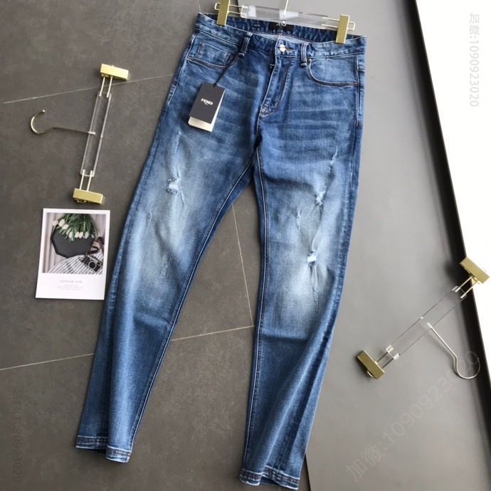 FD2023SS新款口袋刺绣眼睛怪兽牛仔裤