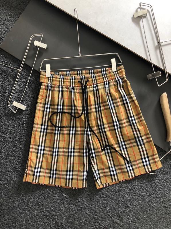 BURBERR牌格子系列顶级双层网格纹纸袋布料格子休闲短裤