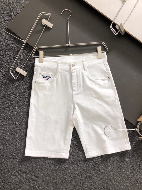 TB最顶级版白色重工打造金属五金刺绣款水手系列牛仔短裤