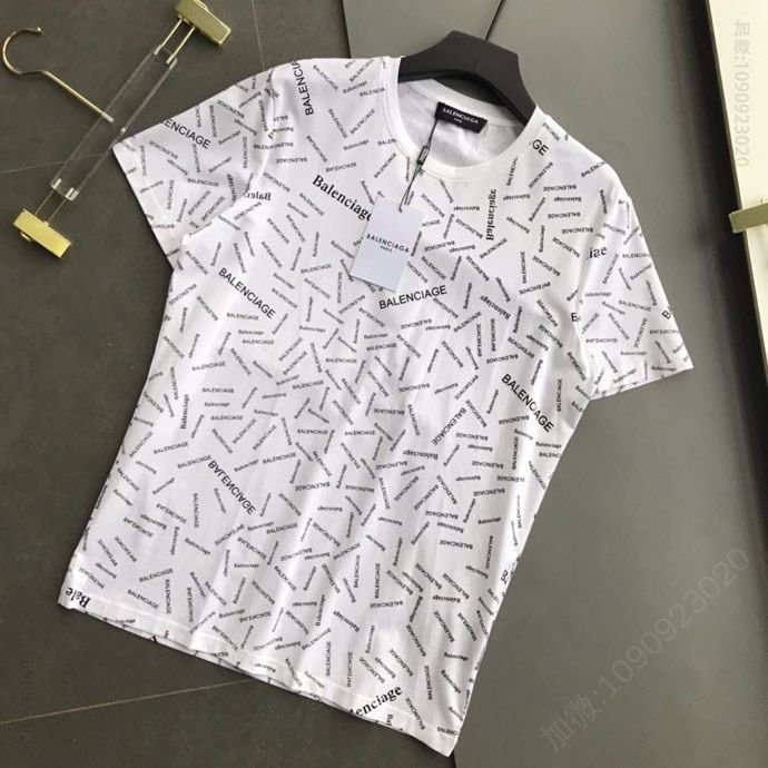BALENCIAGA巴黎世家新款短袖满身LOGO 字母印花