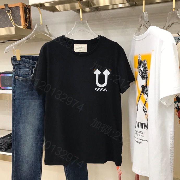 高仿Off-White男装T恤 Off-White男装T恤 高桥盾最为经典的大U与OW经典箭头的火花大U T恤 原单Off-White短袖T恤 