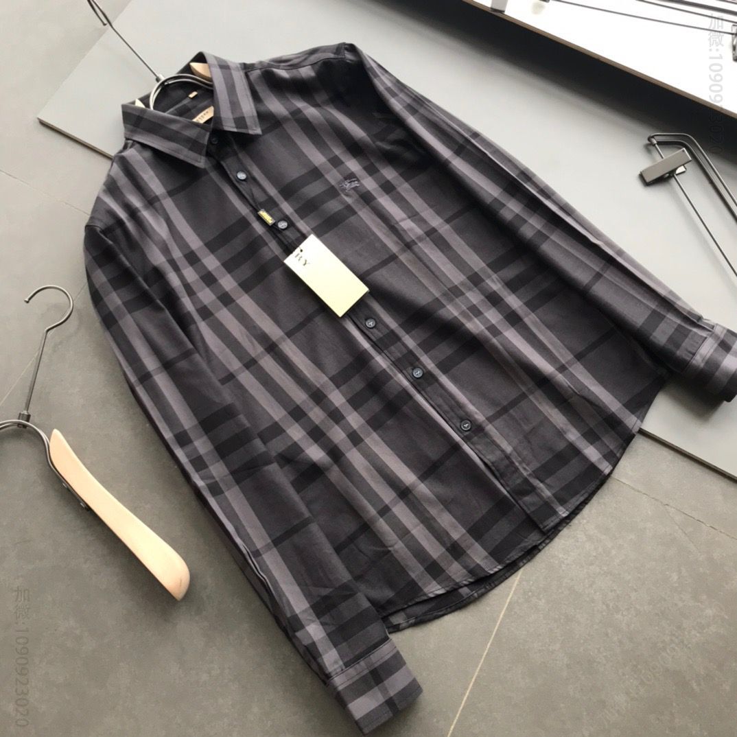 bur外包装袋自带（镭射标）新款经典格子条纹衬衫