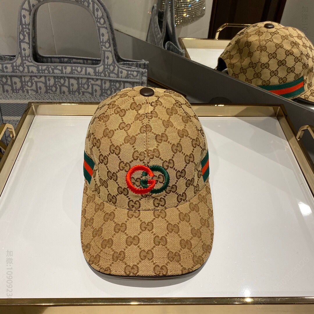 GUCCI古驰原版帆布料+头层牛皮原单棒球帽鸭舌帽