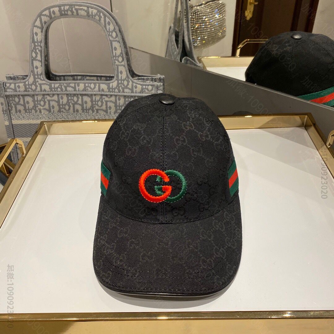 GUCCI古驰原版帆布料+头层牛皮原单棒球帽鸭舌帽