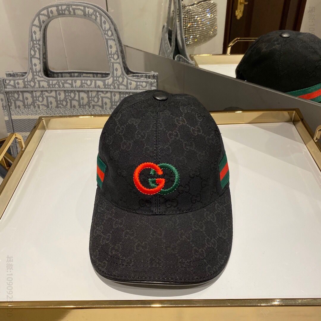 GUCCI古驰原版帆布料+头层牛皮原单棒球帽鸭舌帽