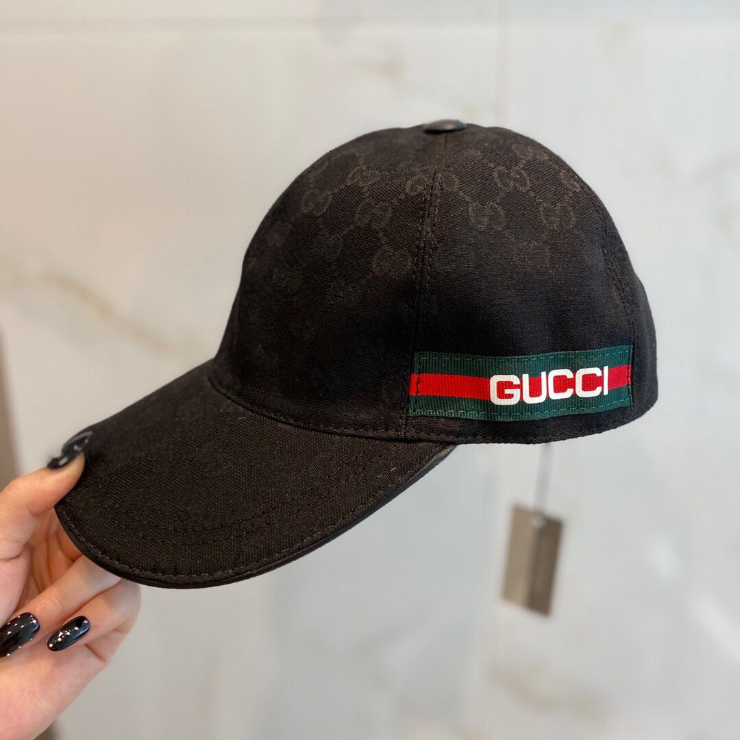GUCCI古驰原版帆布料+头层牛皮经典原单棒球帽鸭舌帽