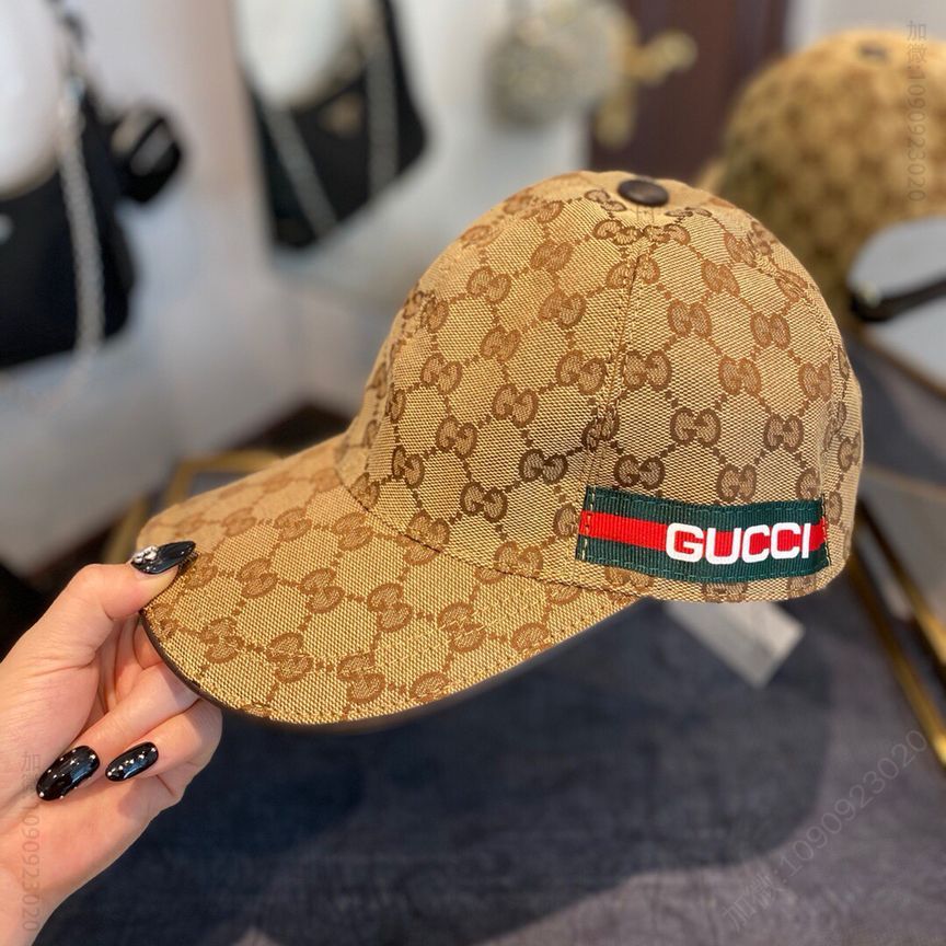 GUCCI古驰原版帆布料+头层牛皮经典原单棒球帽鸭舌帽
