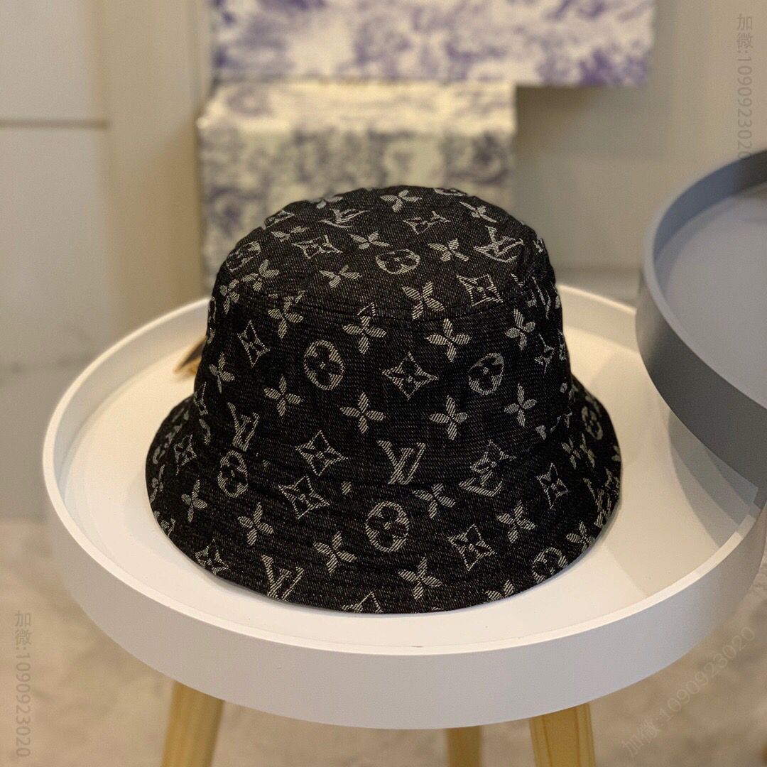 LV路易威登进口防水料男女通用双面牛仔渔夫帽