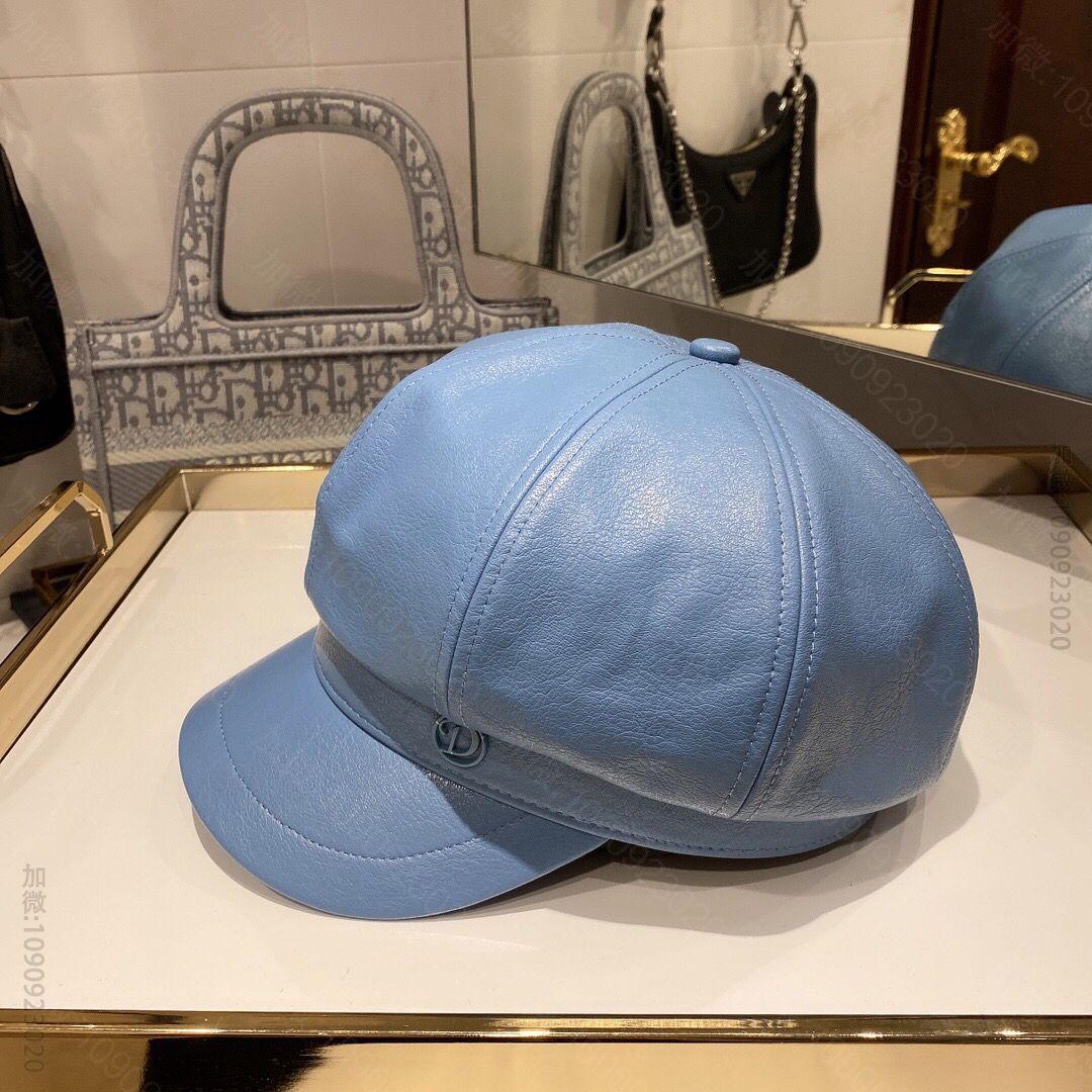 Dior迪奥2023秋冬新款高级皮革八角贝雷帽