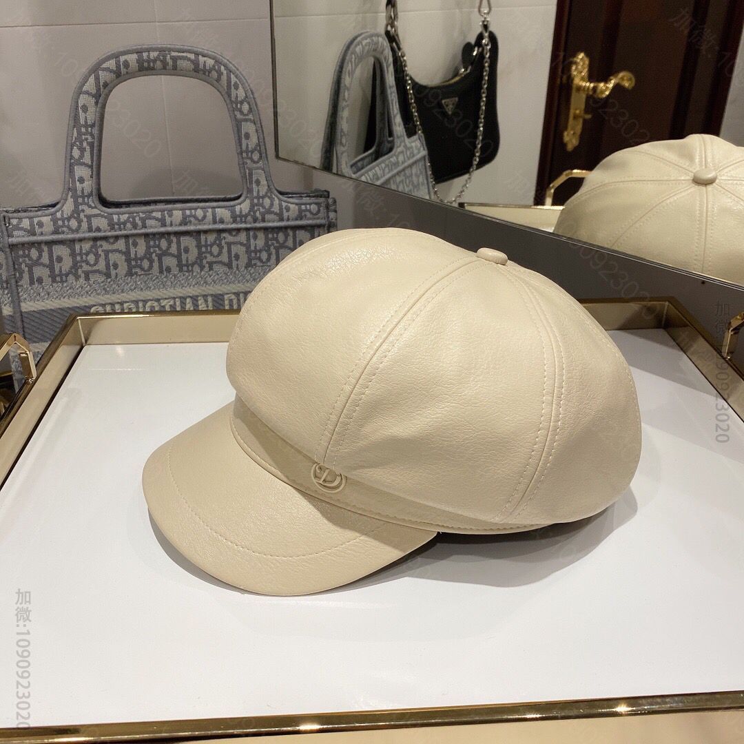 Dior迪奥2023秋冬新款高级皮革八角贝雷帽