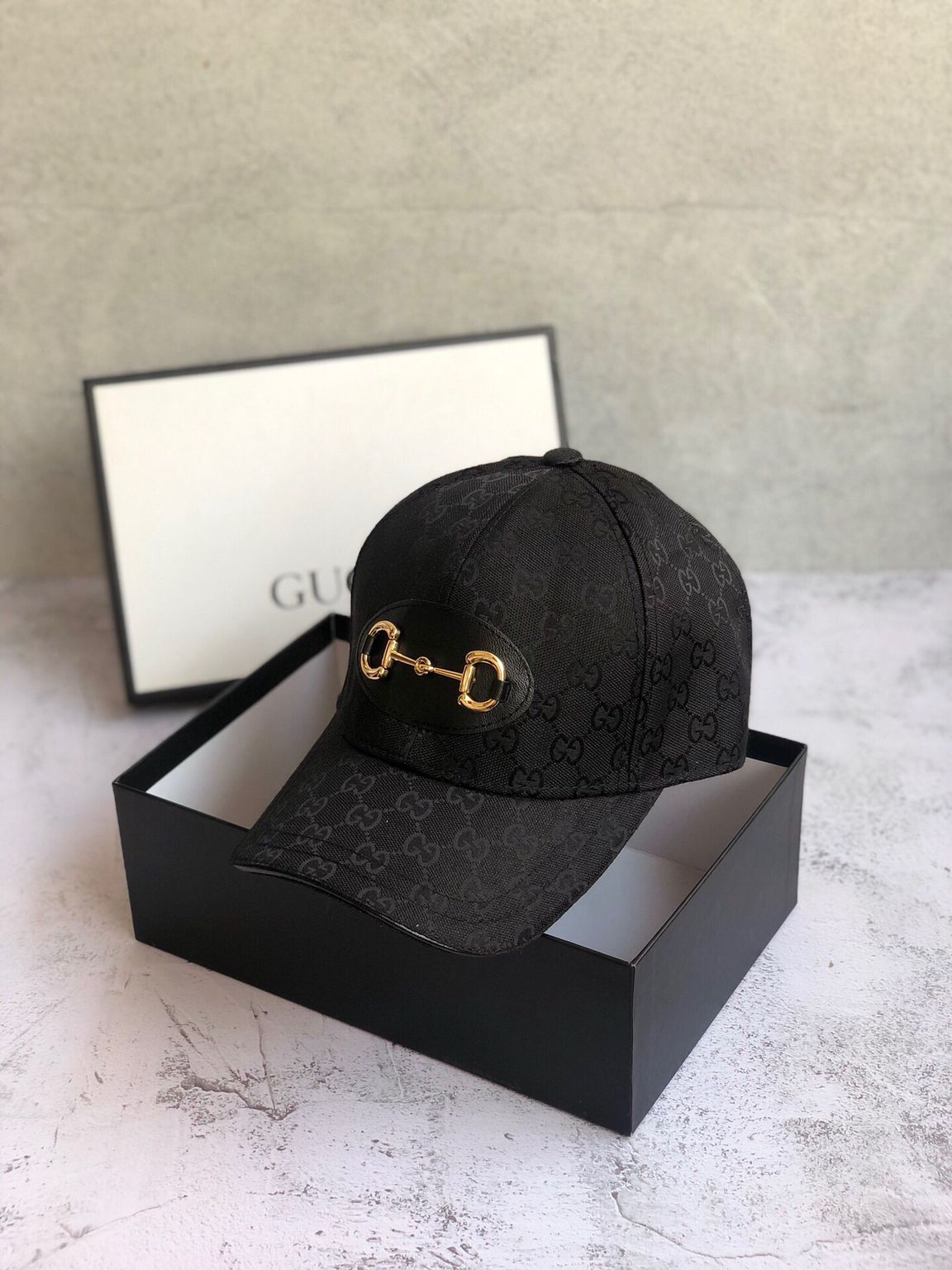 GUCCI古驰原版帆布料+牛皮微标新款原单棒球帽