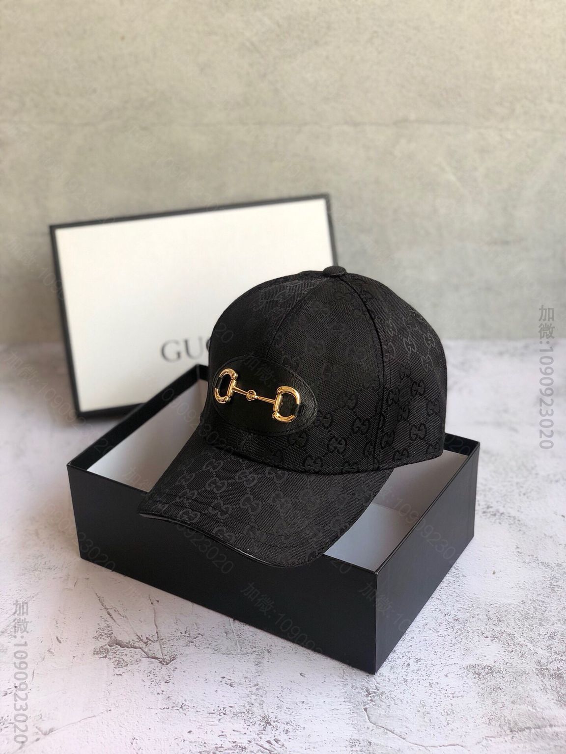GUCCI古驰原版帆布料+牛皮微标新款原单棒球帽