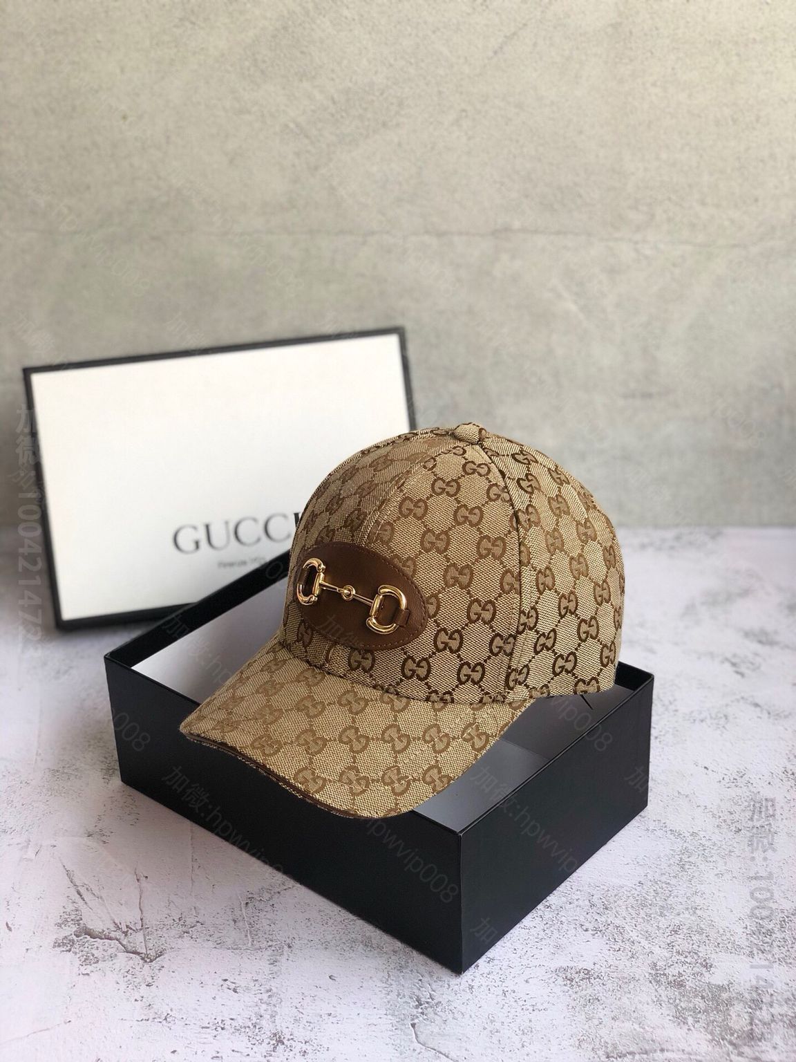 复刻古驰男女款帽子 GUCCI古驰原版帆布料+牛皮微标新款原单棒球帽 复刻古驰男女款帽子 