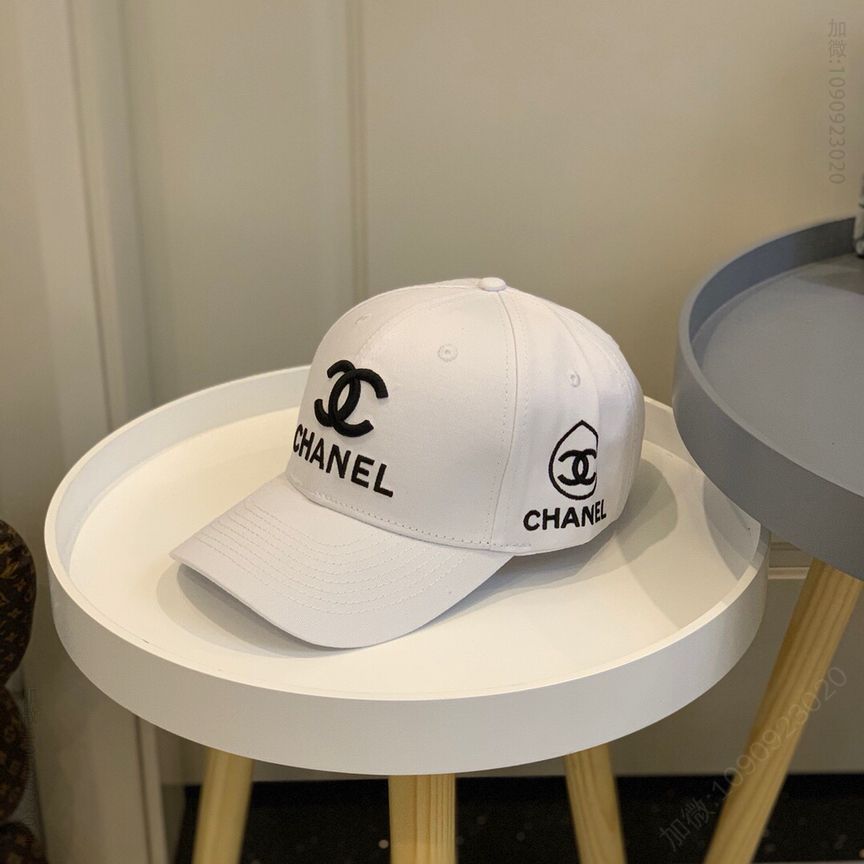 CHANEL香奈儿春夏棉质刺绣大双C LOGO装饰棒球帽