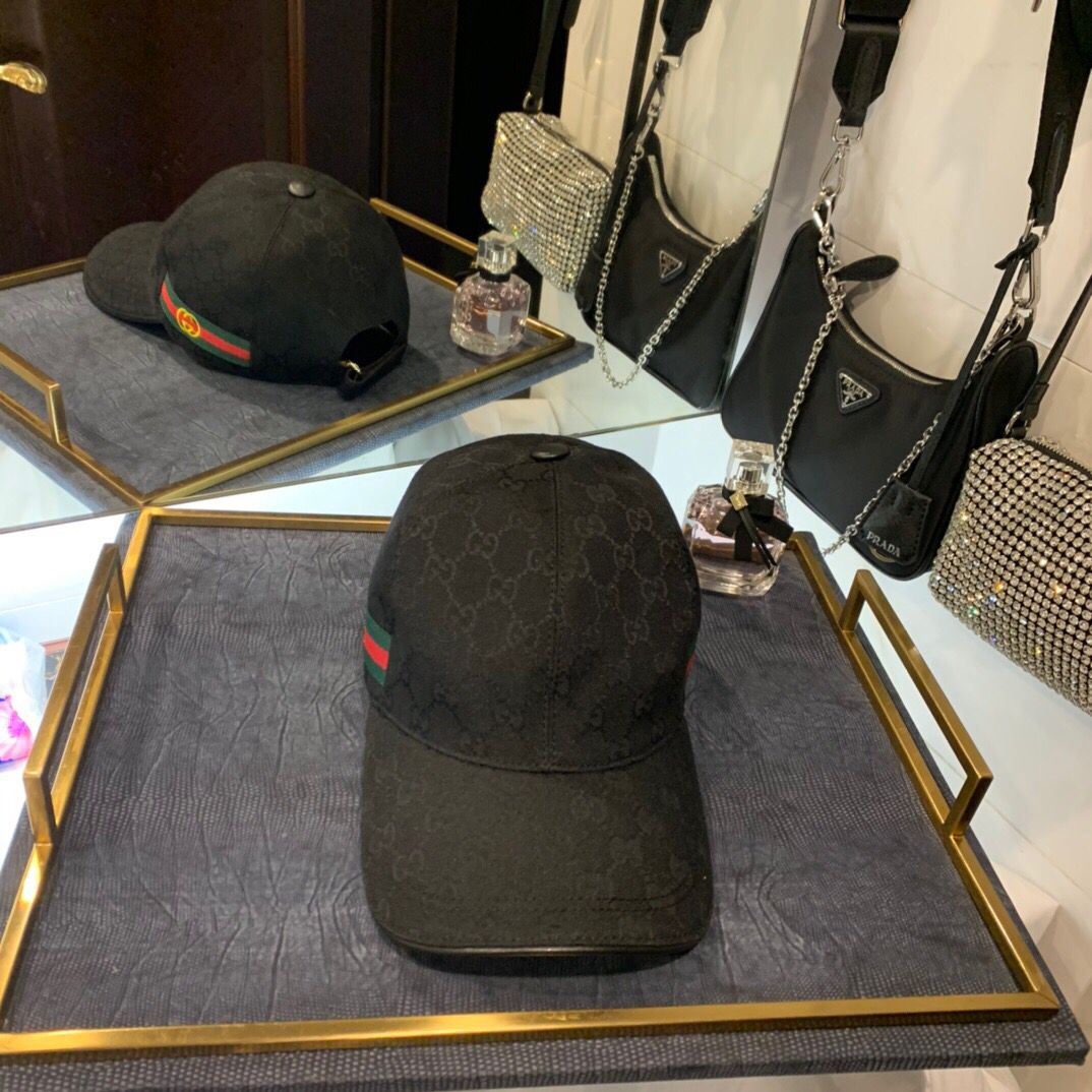 GUCCI古奇原版帆布料+头层牛皮原单棒球帽