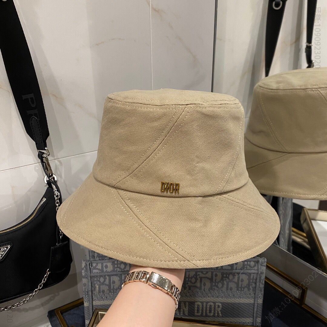 Dior迪奥20早秋款个性拼接帆布渔夫帽