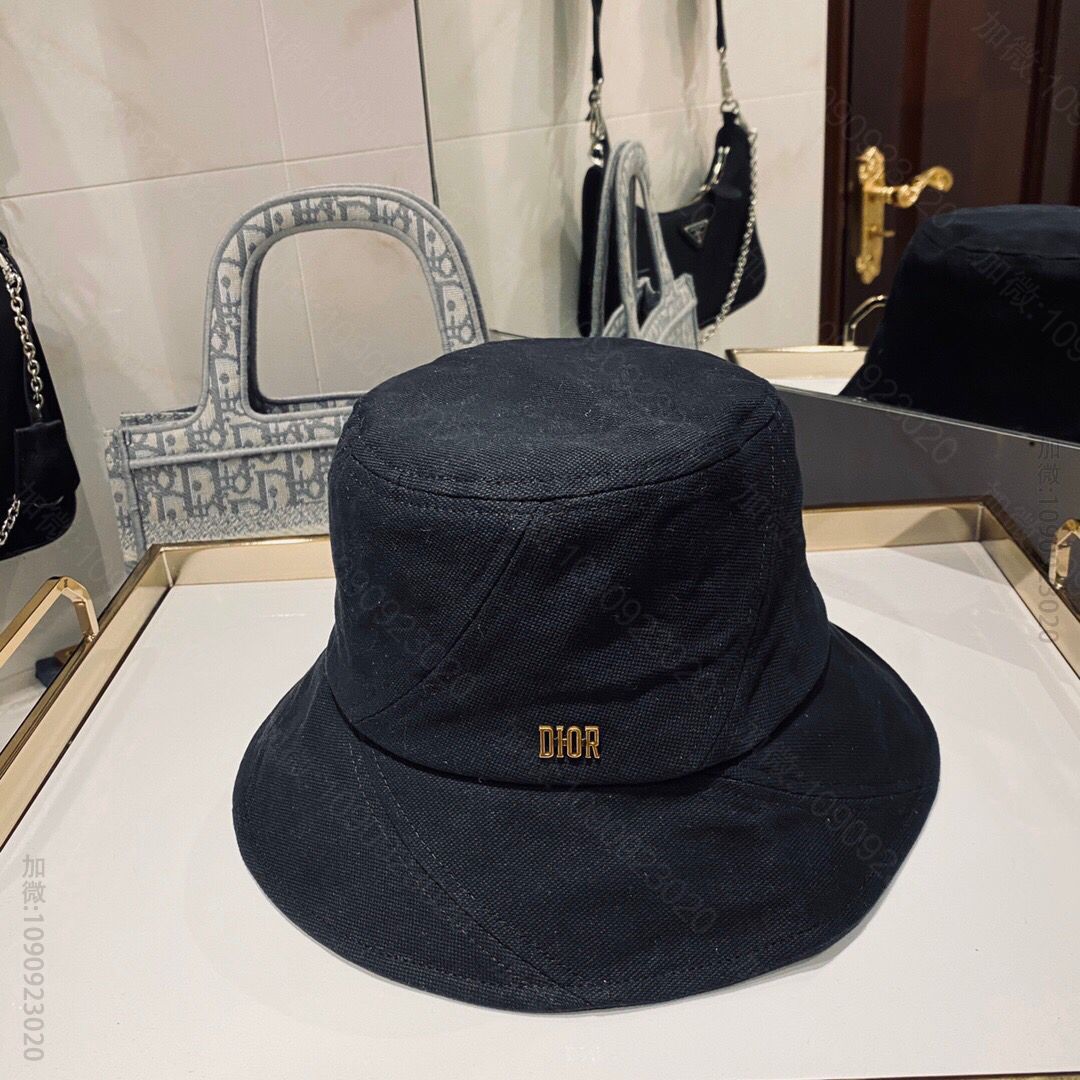 Dior迪奥20早秋款个性拼接帆布渔夫帽