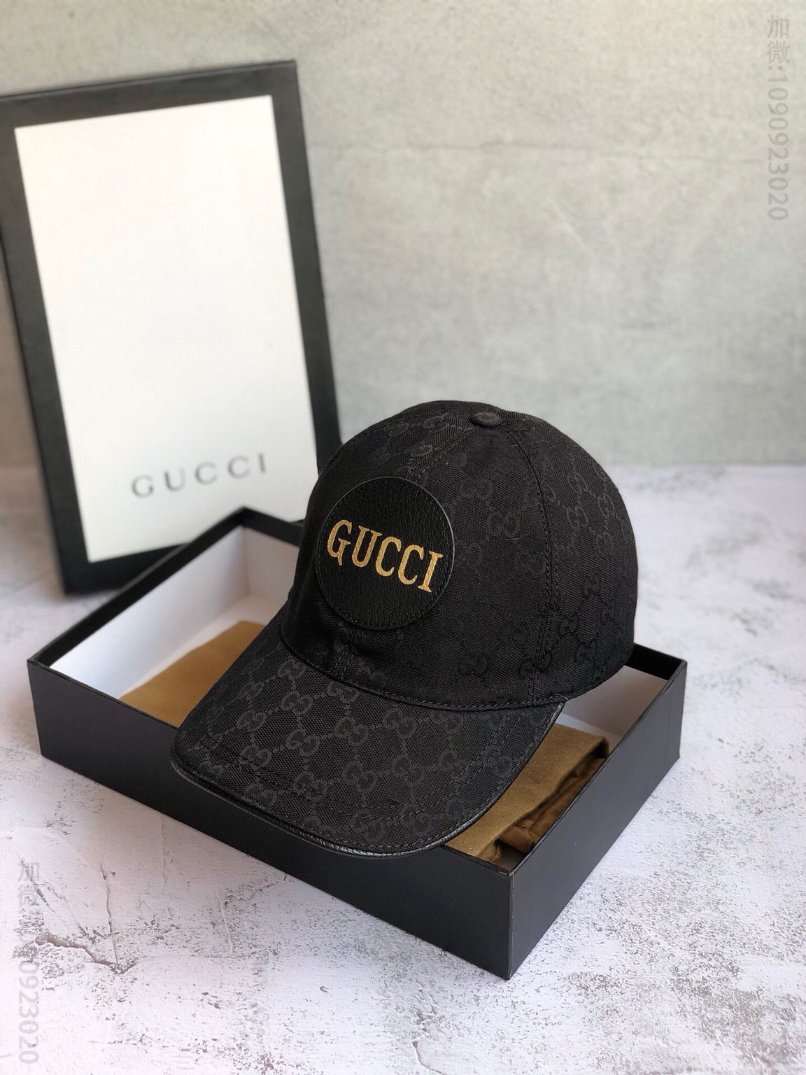 GUCCI古驰牛津面料头层牛皮男女通棒球帽鸭舌帽