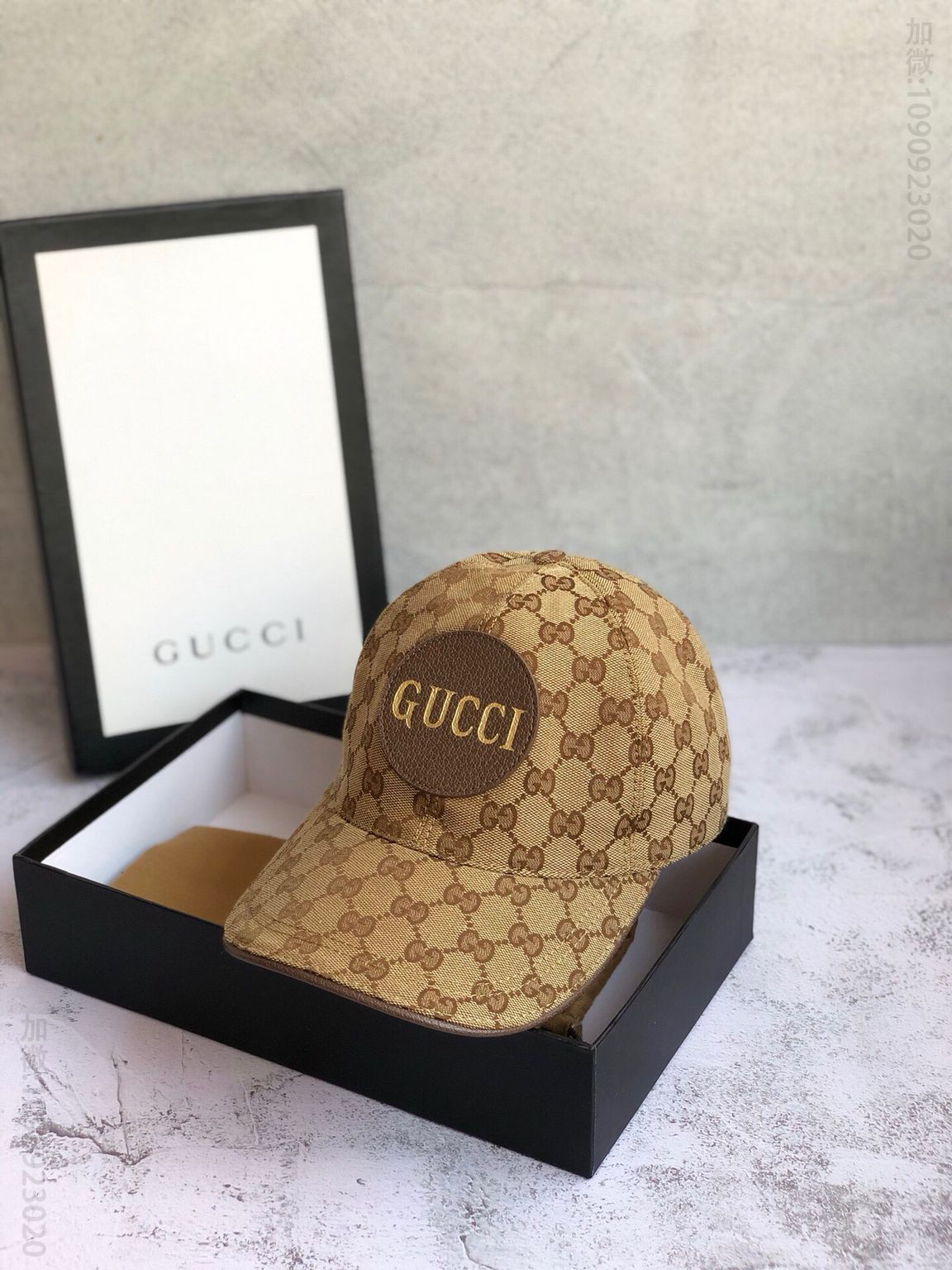 GUCCI古驰牛津面料头层牛皮男女通棒球帽鸭舌帽