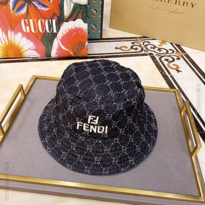 FENDI芬迪2023新款水洗刺绣爆款渔夫帽