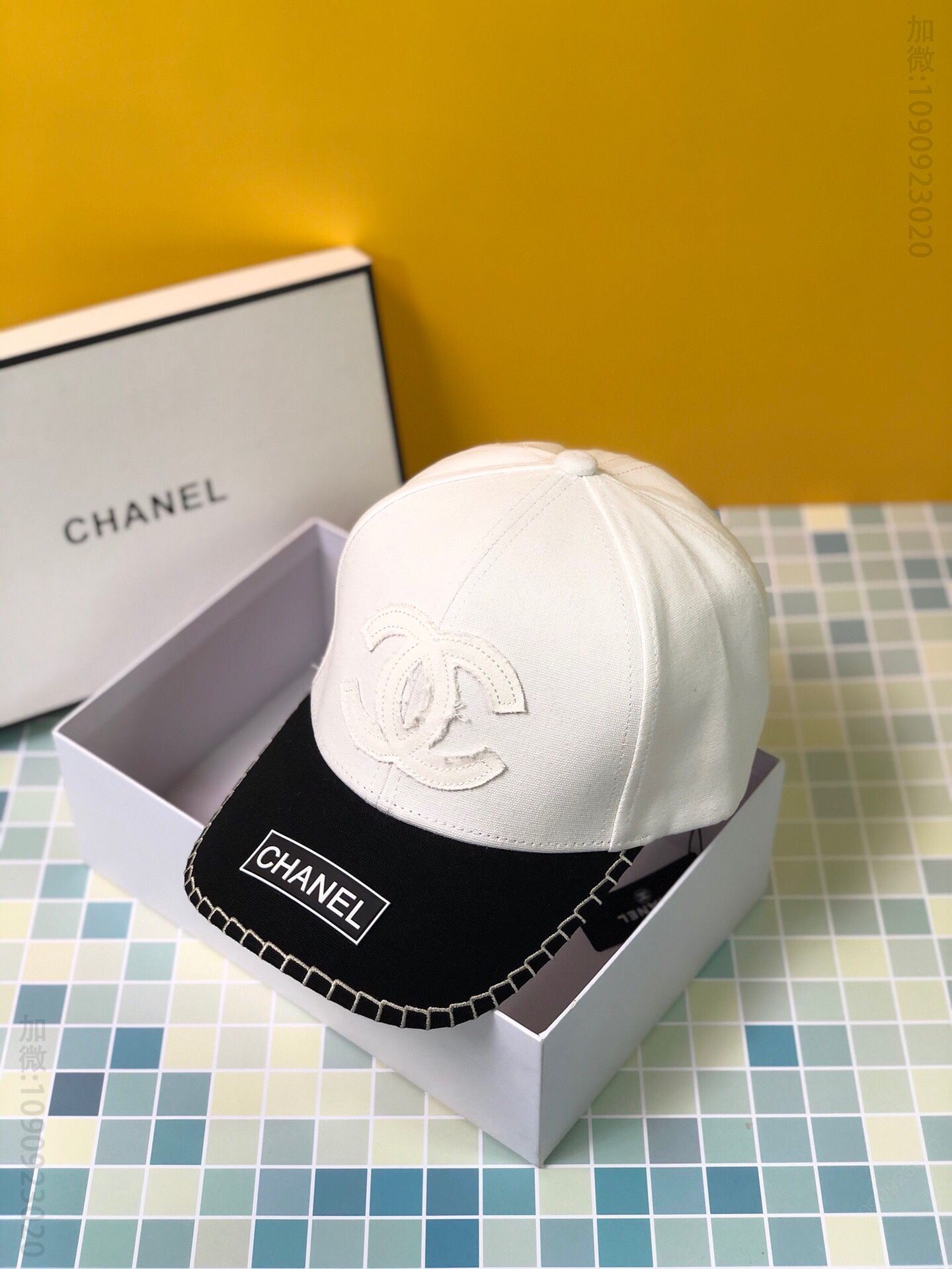 CHANEL香奈儿刺绣贴布标志棒球帽