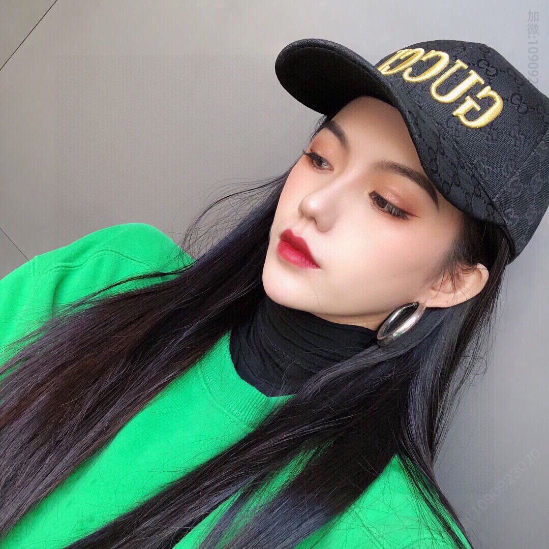 GUCCI古驰简约大气精密刺绣棒球帽鸭舌帽