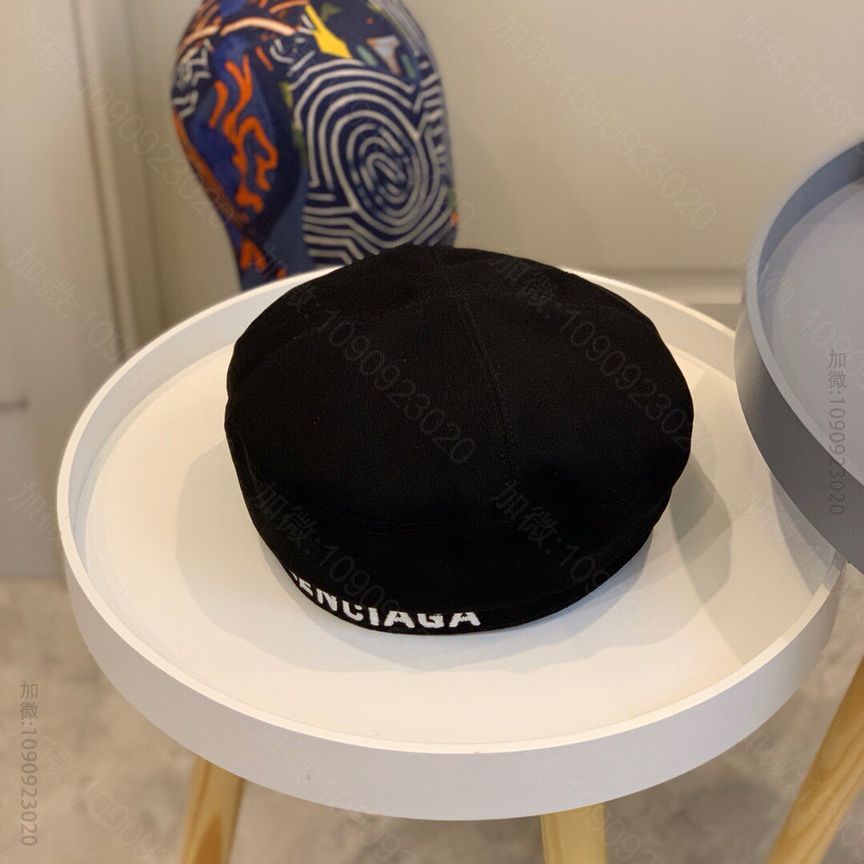 BALENCIAGA巴黎世家20秋冬新款斜纹纯棉贝雷帽