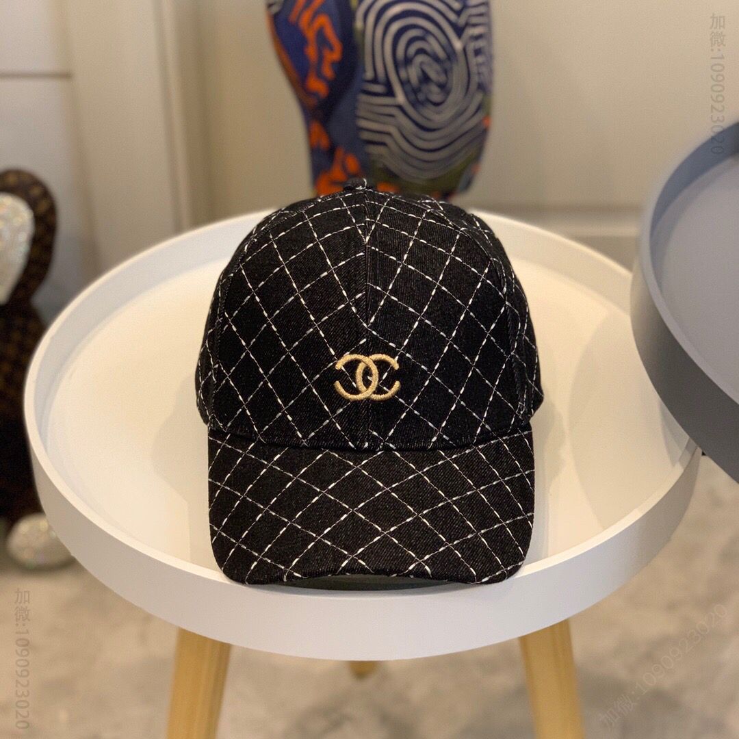 CHANEL香奈儿早秋新款菱形格绣线棒球帽鸭舌帽