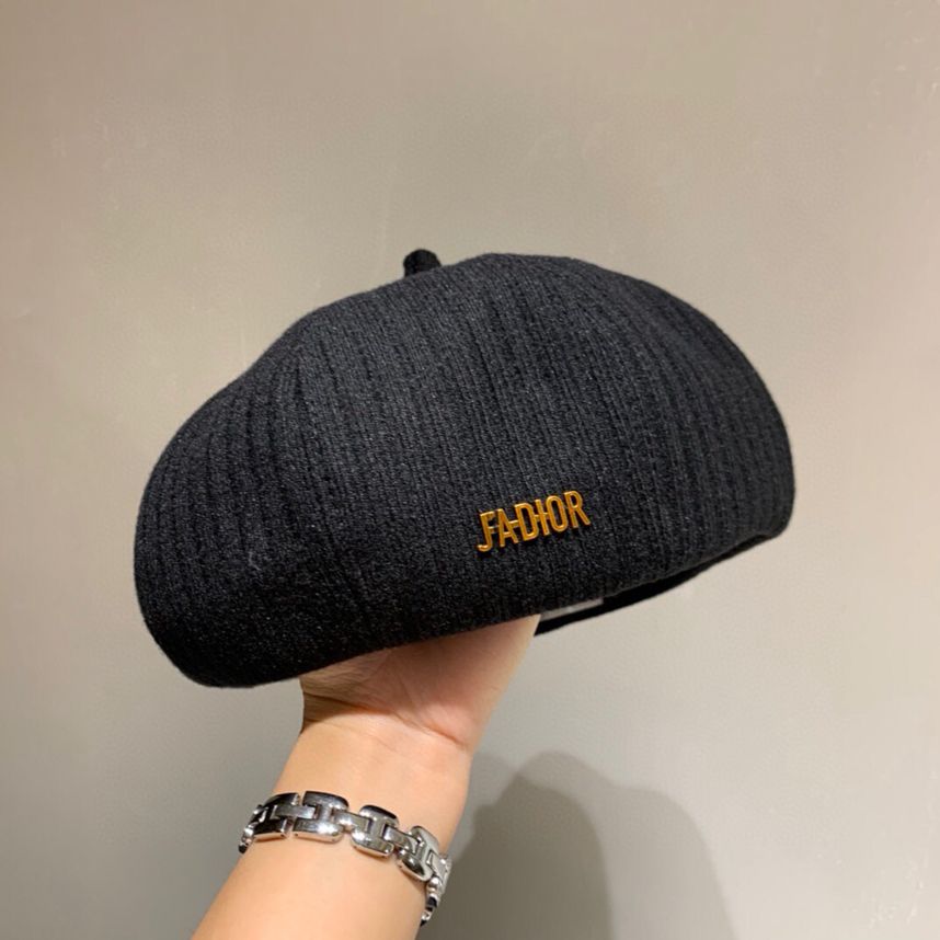 Dior迪奥新款条纹贝蕾帽