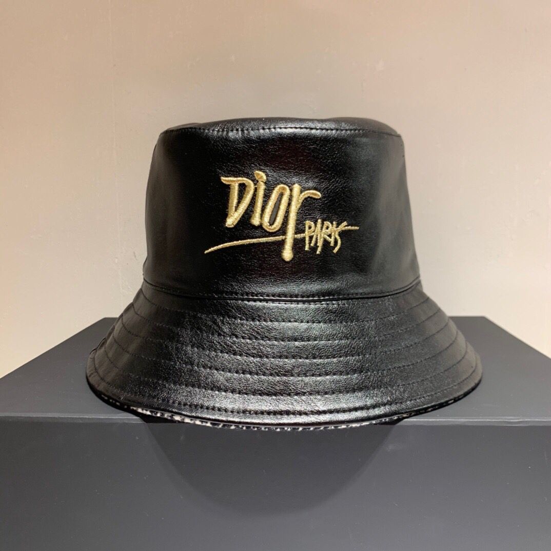 Dior迪奥刺绣logo原单双面渔夫帽
