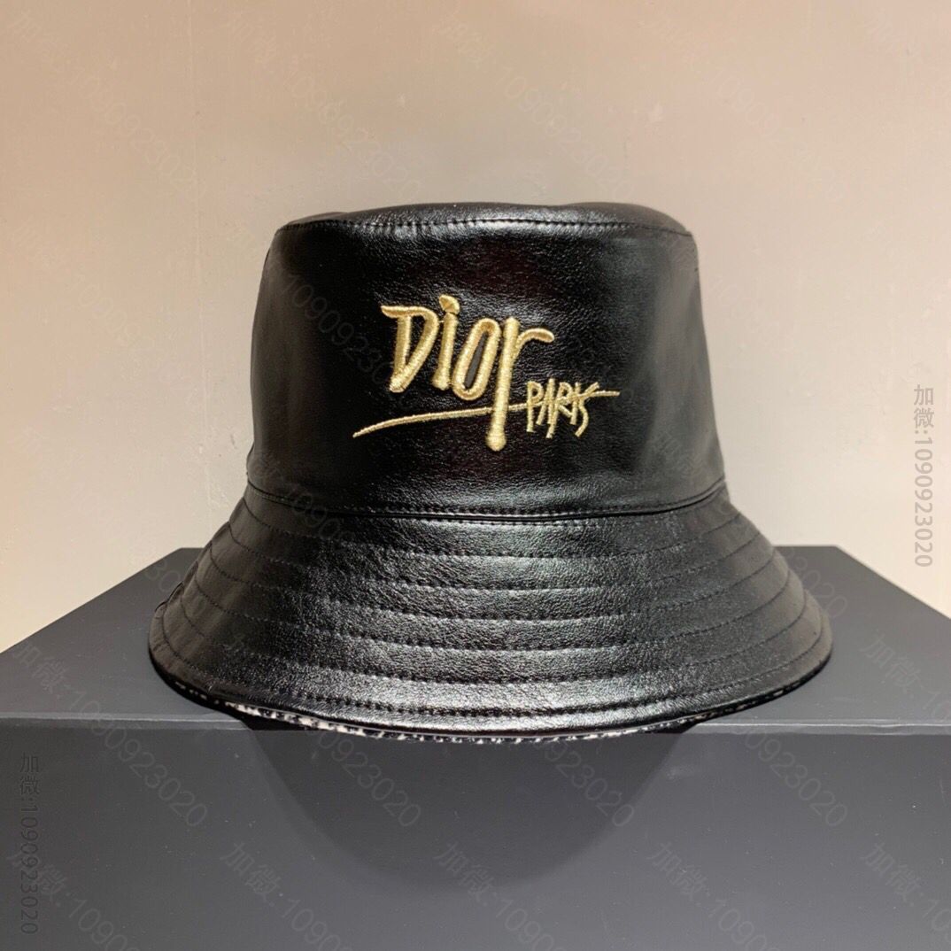 Dior迪奥刺绣logo原单双面渔夫帽