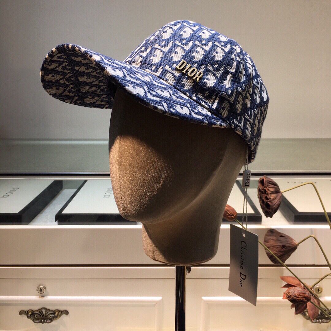 复刻迪奥男女款帽子 Dior迪奥老花满印Ｄ字鸭舌帽棒球帽 复刻迪奥帽子商城 