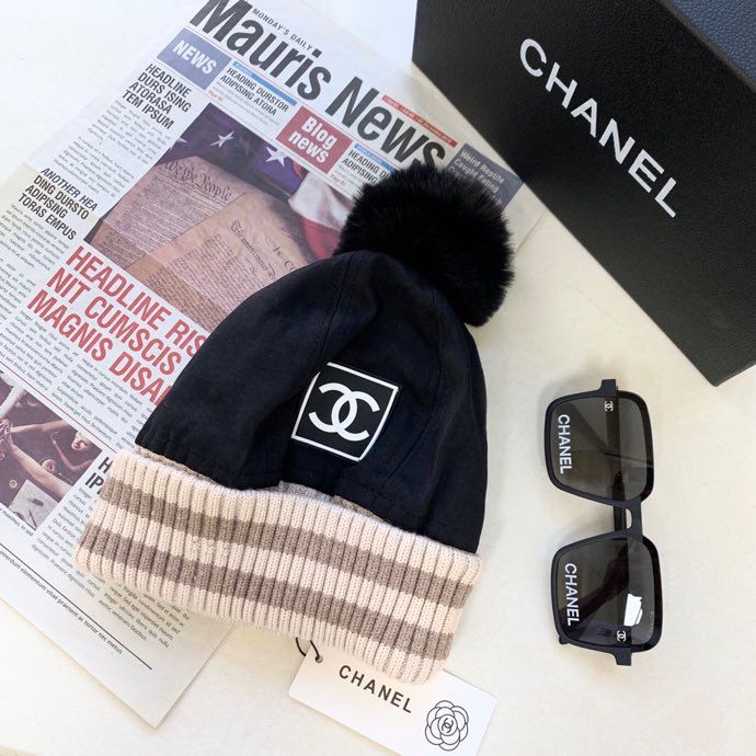 Chanel vintage中古系列小香毛球滑雪帽