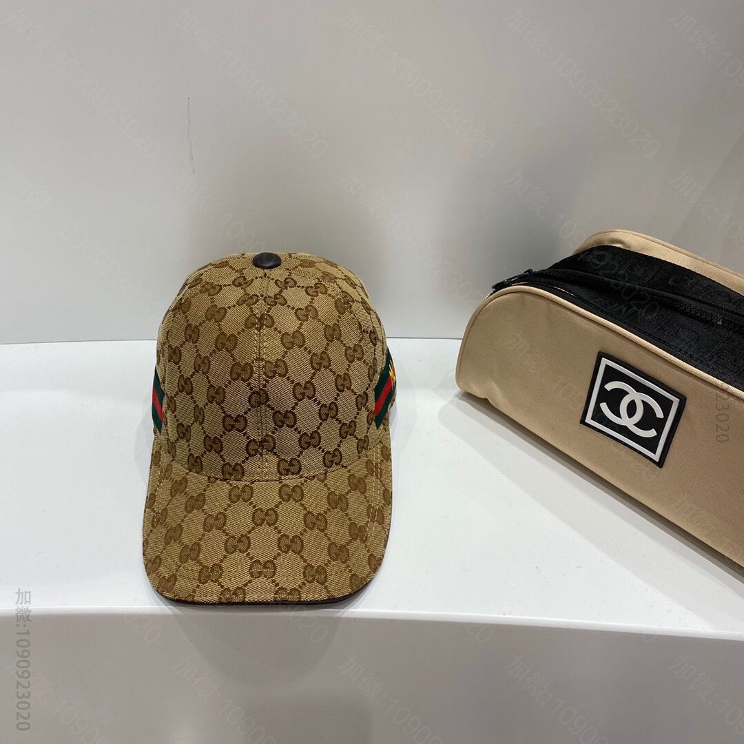 GUCCI古驰原版帆布料+头层牛皮虎头织带棒球帽