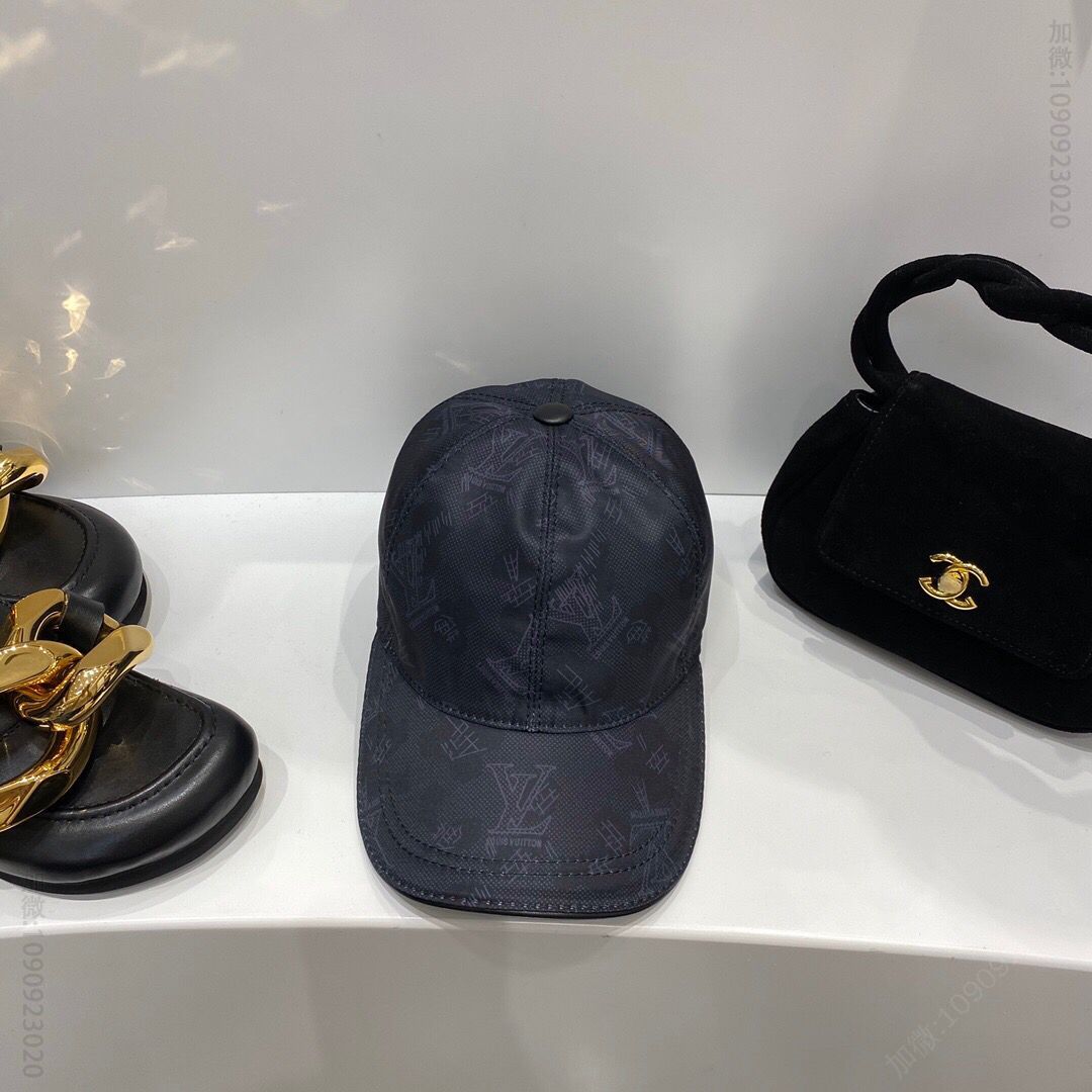 LV路易威登头层牛皮Lv丝印新款原单棒球帽