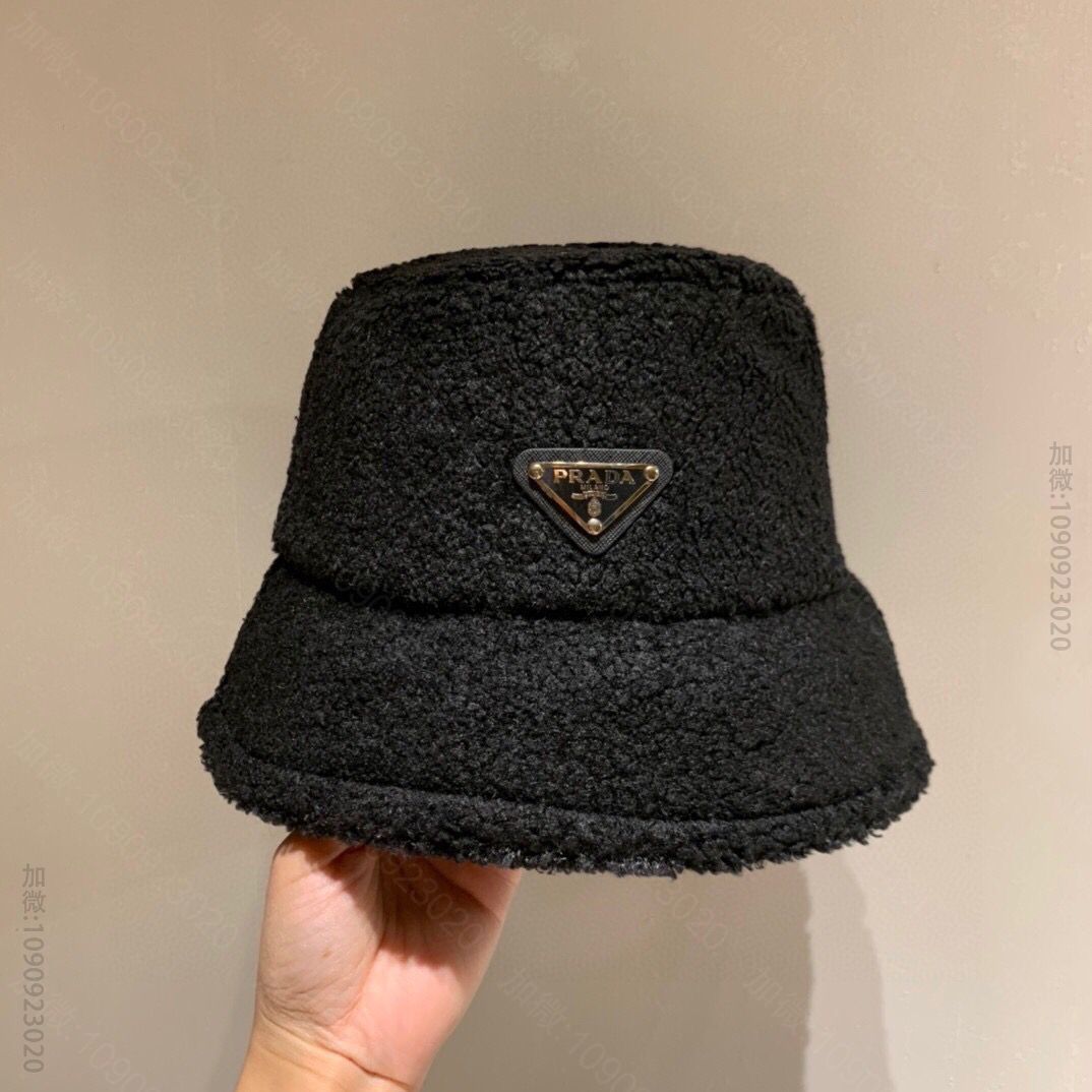 P18188_PRADA普拉达新款羊羔毛桶帽 精仿普拉达帽子网站