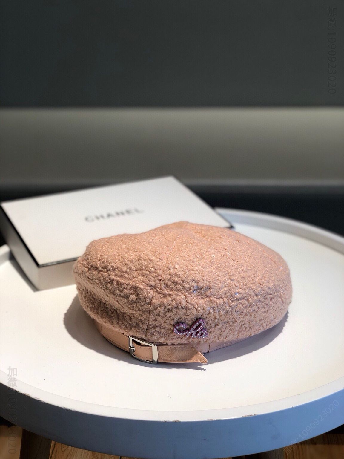 CHANEL香奈儿新款爆款明星同款专柜款羊羔毛画家帽圆顶帽