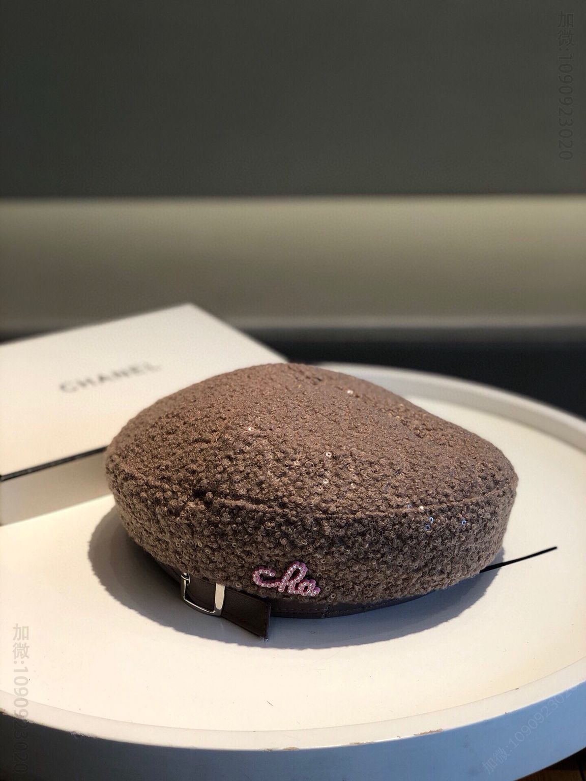 CHANEL香奈儿新款爆款明星同款专柜款羊羔毛画家帽圆顶帽