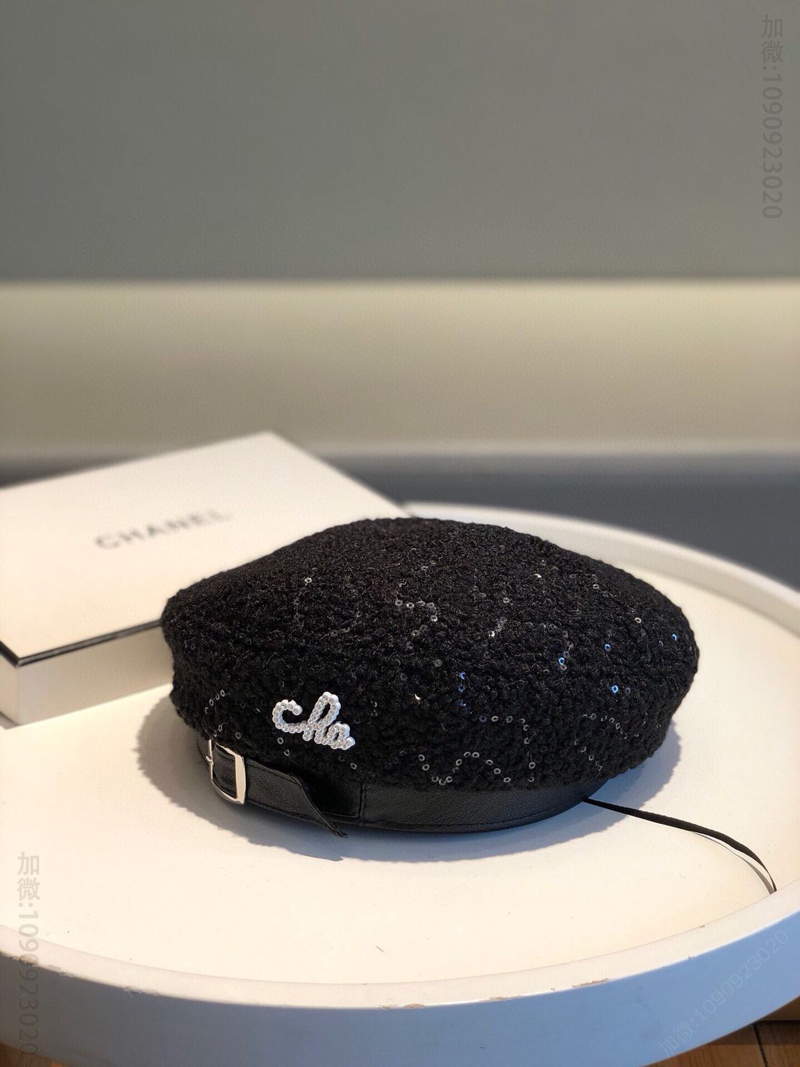 CHANEL香奈儿新款爆款明星同款专柜款羊羔毛画家帽圆顶帽