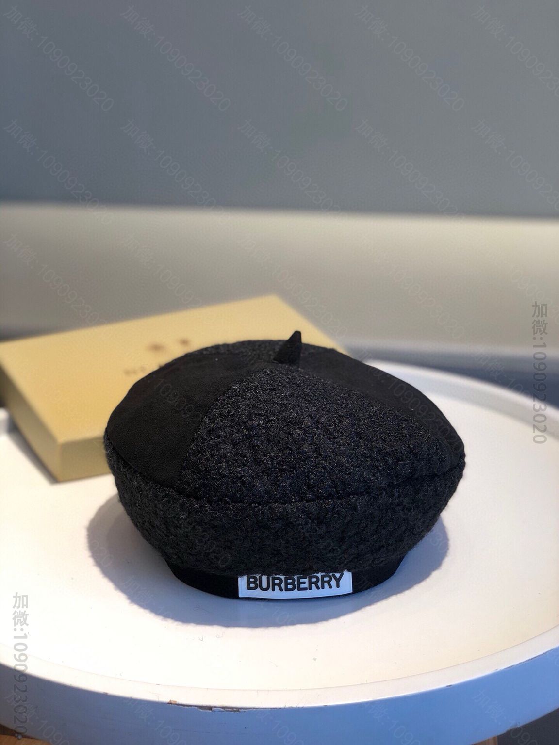 Burberry巴宝莉专柜款羊羔毛画家帽圆顶帽