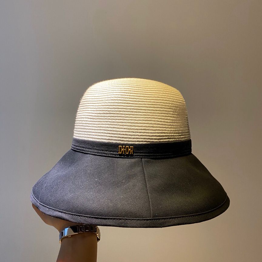 Dior迪奥2023新款拼接可折叠渔夫帽遮阳帽