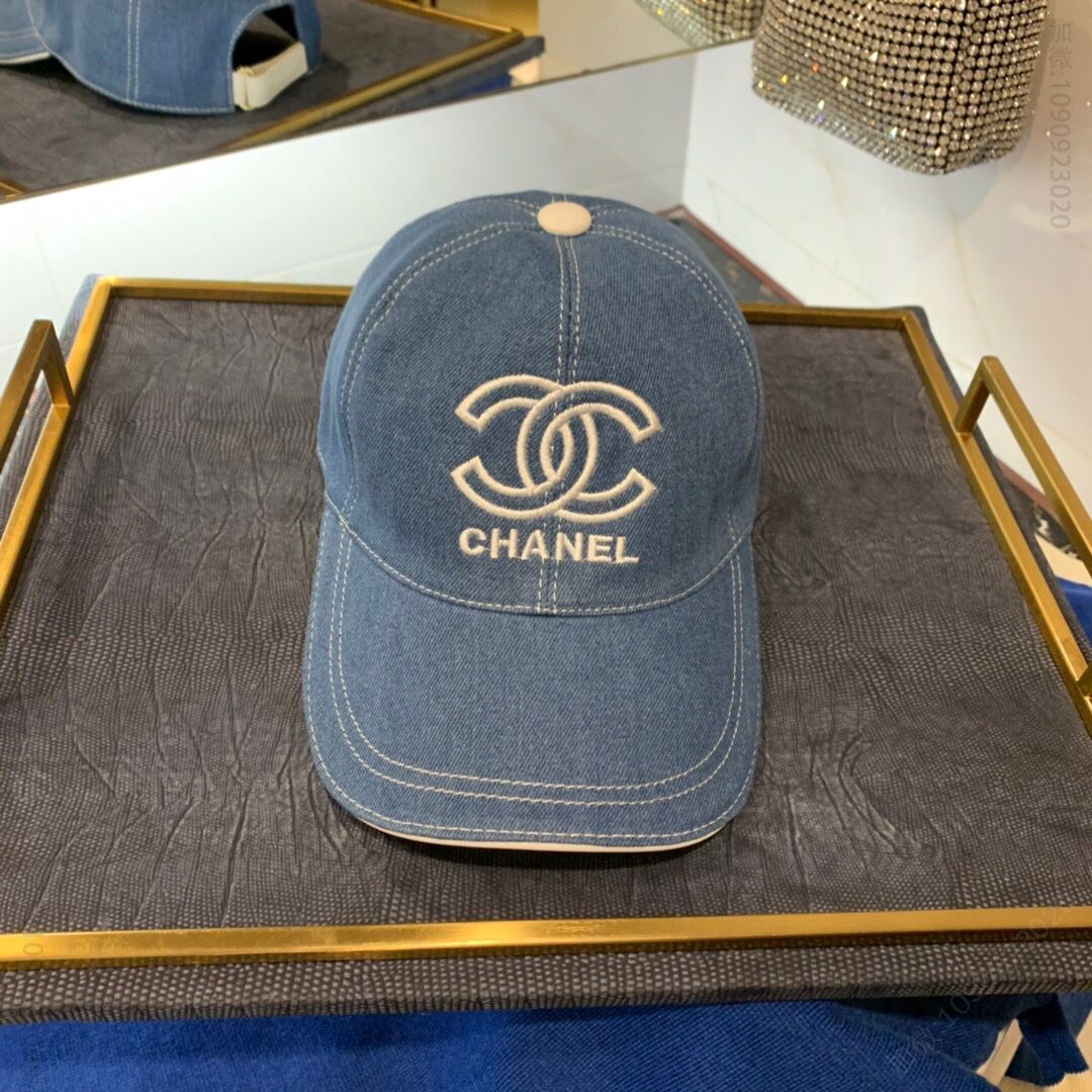 CHANEL香奈儿原版帆布料+头层牛皮经典双C 刺绣logo鸭舌帽